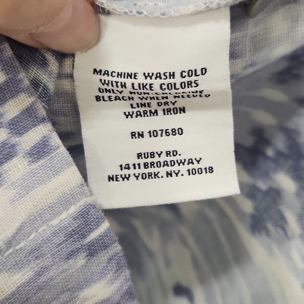 Ruby Rd. Linen Button Down Tunic Medium Blue - Picture 4 of 7